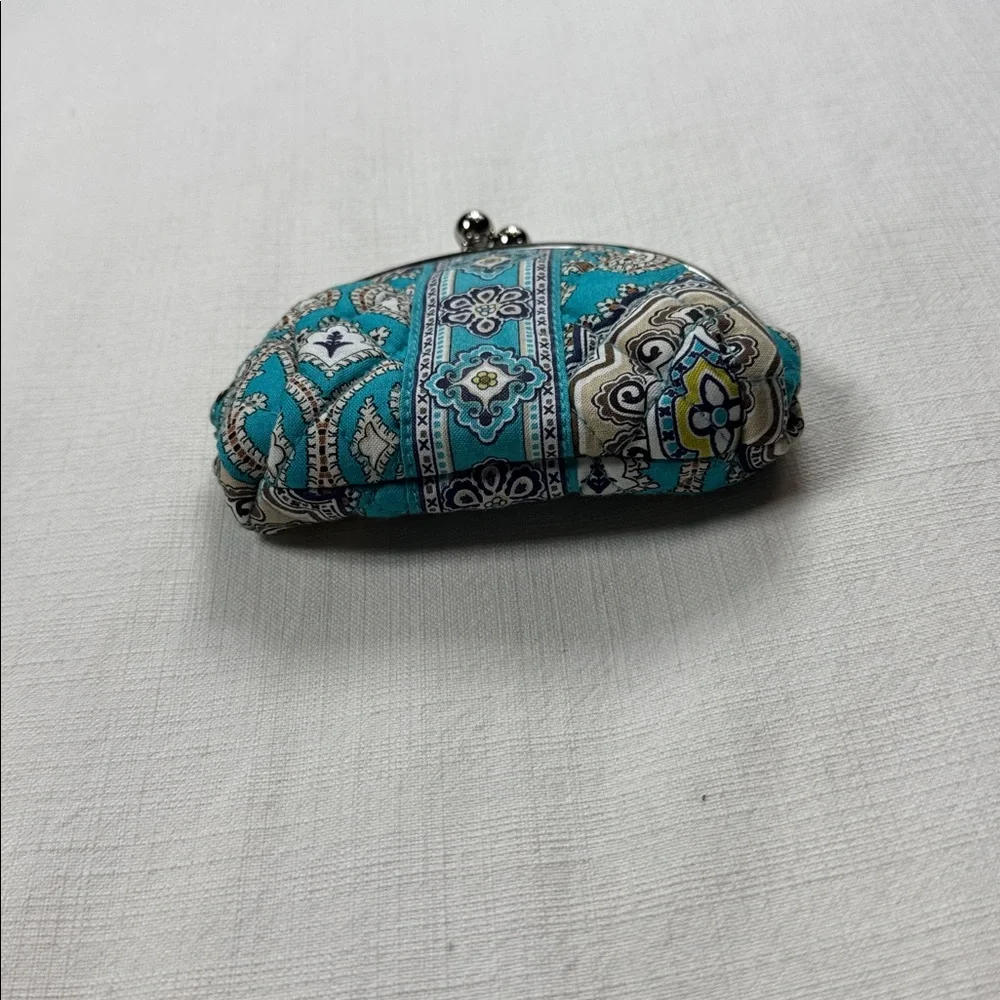 Vera Bradley Teal and‎ Navy Patterned Clutch small coin bag